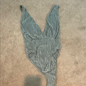 Green Pleated Bodysuit